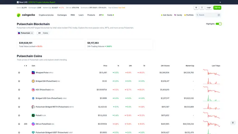 CoinGecko as it looked on 2026-10-19