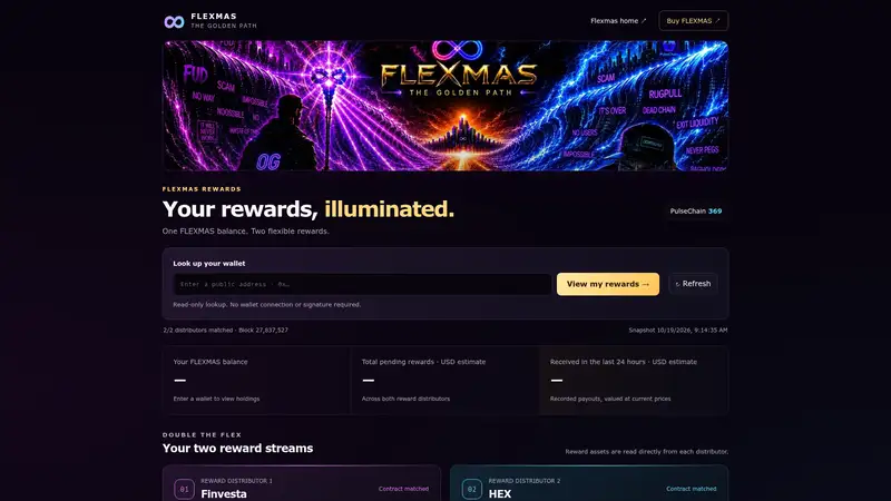 FLEXMAS Rewards Tracker (Finvesta) as it looked on 2026-10-19