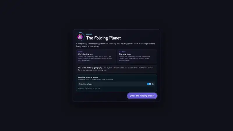 DrDoge: The Folding Planet as it looked on 2026-10-19