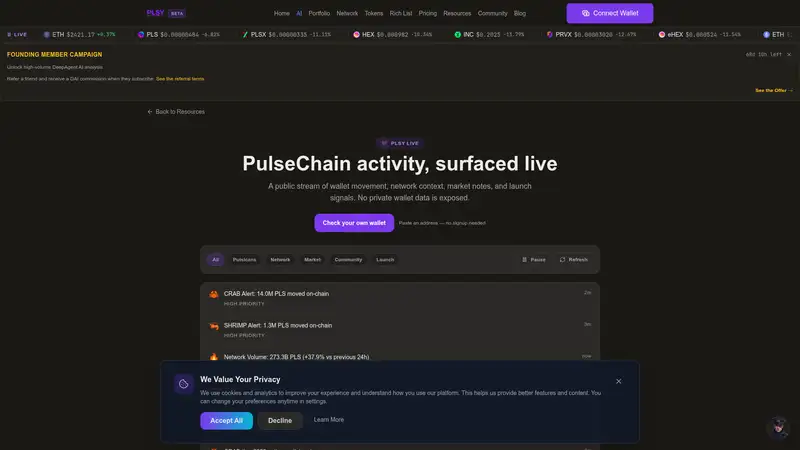 PLSY Live as it looked on 2026-10-19