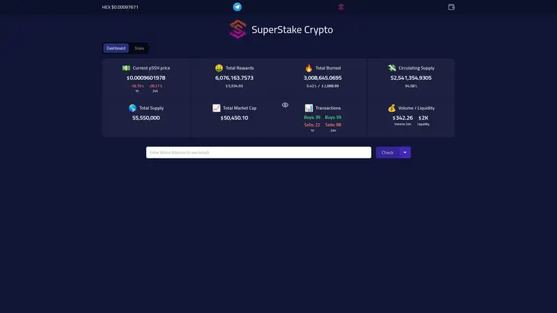 SuperStake Dashboard as it looked on 2026-10-19