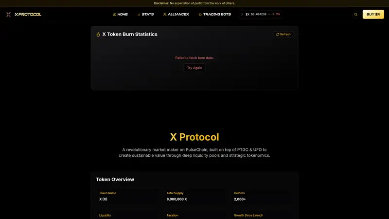 X Protocol Stats as it looked on 2026-10-19